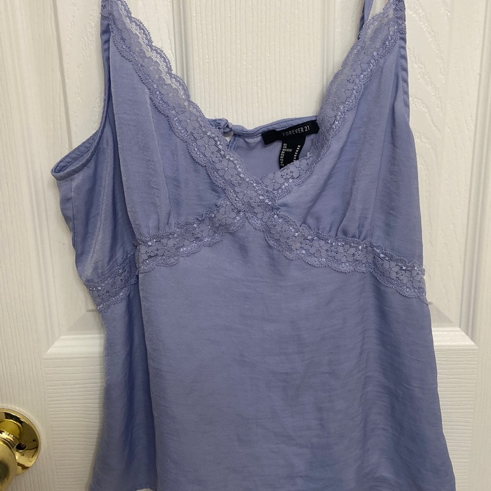 Blue Tank Top with Open Back